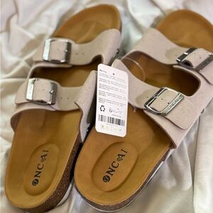 ONCAI Beige Double Strap Sandals - BNWT Size 10 Women’s Sandals - Bone Color